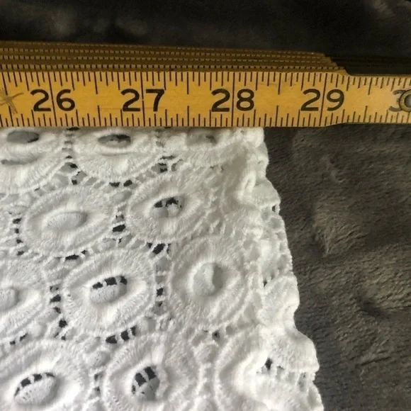 𝅺EXPRESS white eyelet lace‎ pencil skirt size 10 #s1119 - Picture 7 of 9